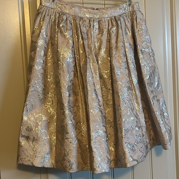Alice+Olivia Stacey Bendet Rose Gold Pouf Metallic Jacquard Skirt NWT Sz 8 - Picture 9 of 14